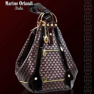 Marino Orlandi Quilted Leather Sling Bucket Purse